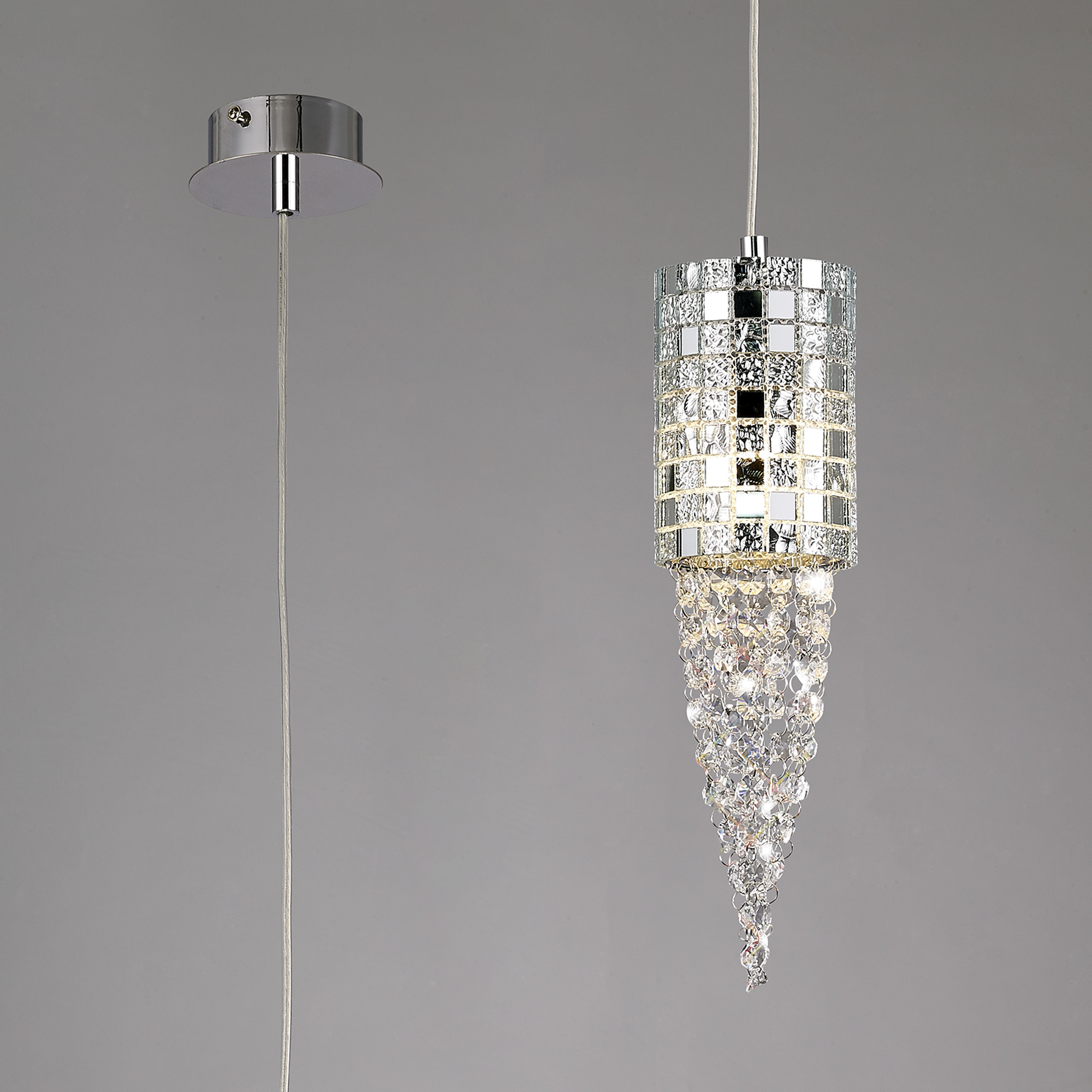 Camden Polished Chrome Crystal Ceiling Lights Diyas Single Crystal Pendants Camden Polished Chrome Crystal Ceiling Lights Diyas Single Crystal Pendants